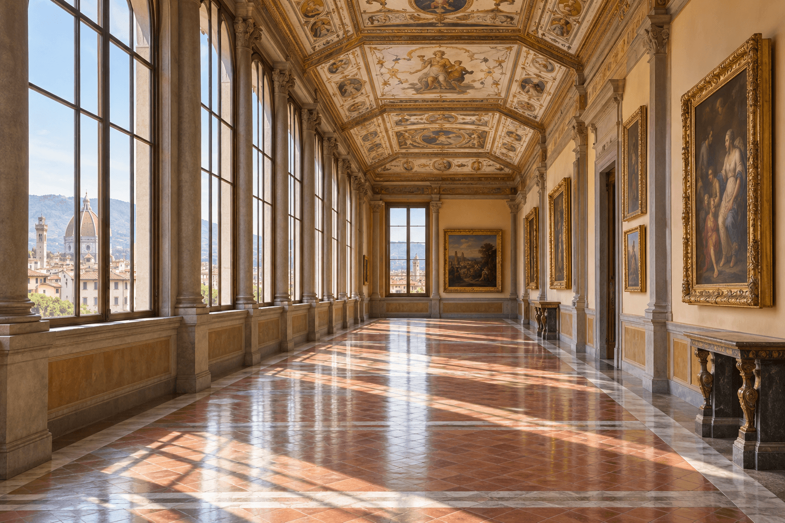 Uffizi Gallery Florence grand renaissance corridor